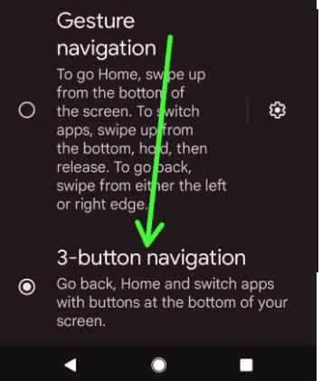 Récupérer la navigation à 3 boutons sur Android 12