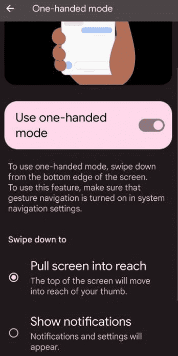 Utiliser le mode à une main sur Android 12