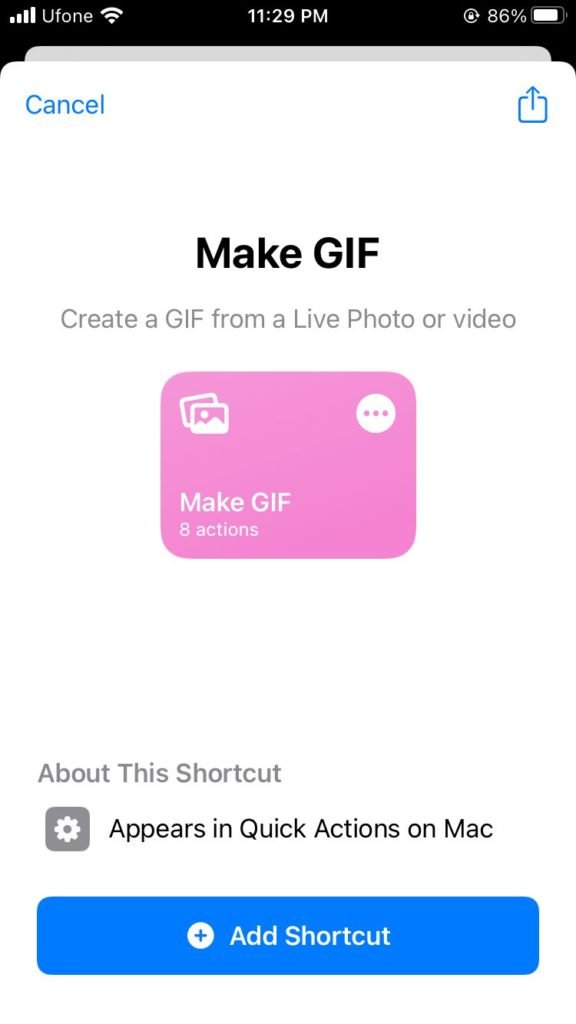 Enregistrer des photos en direct au format GIF sur iOS