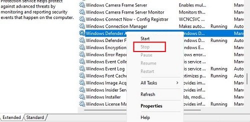 désactiver anti-malware sur windows 11