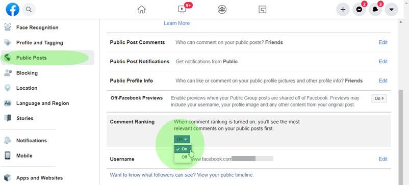 Enable Comment Ranking for Public Posts on Facebook