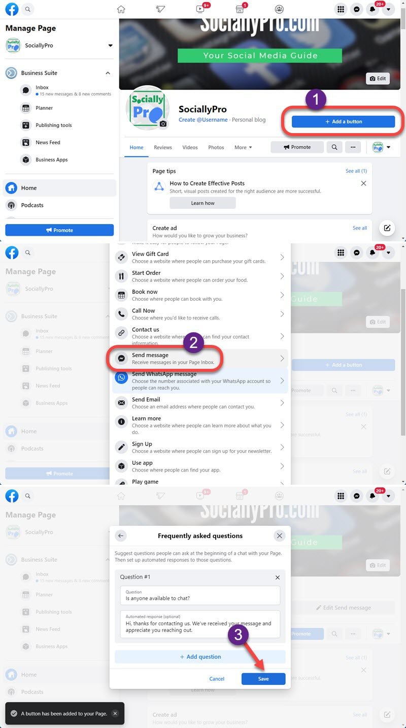 How to Add Send Message Button on Facebook Page in 2022