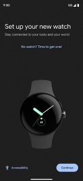 Interface de l'application Google Pixel Watch