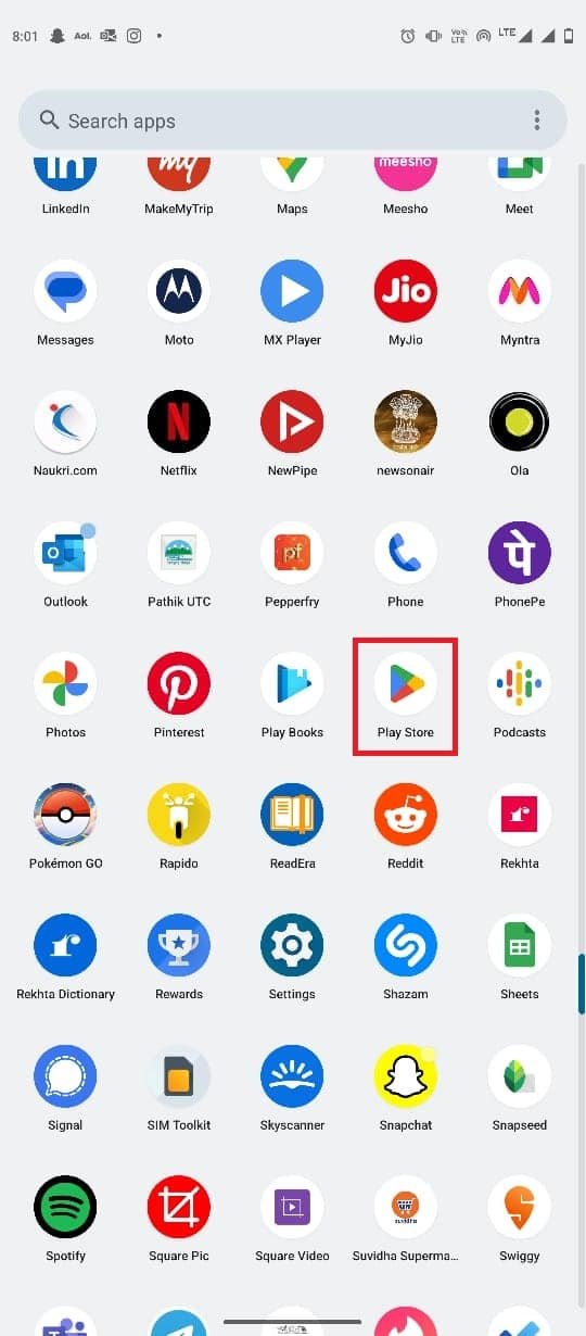 Buka Google Play Store dari menu ponsel