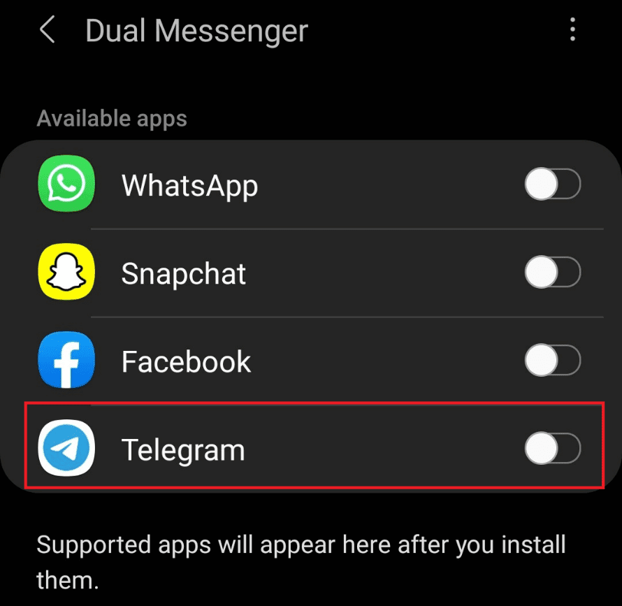 Choisissez Telegram pour cloner