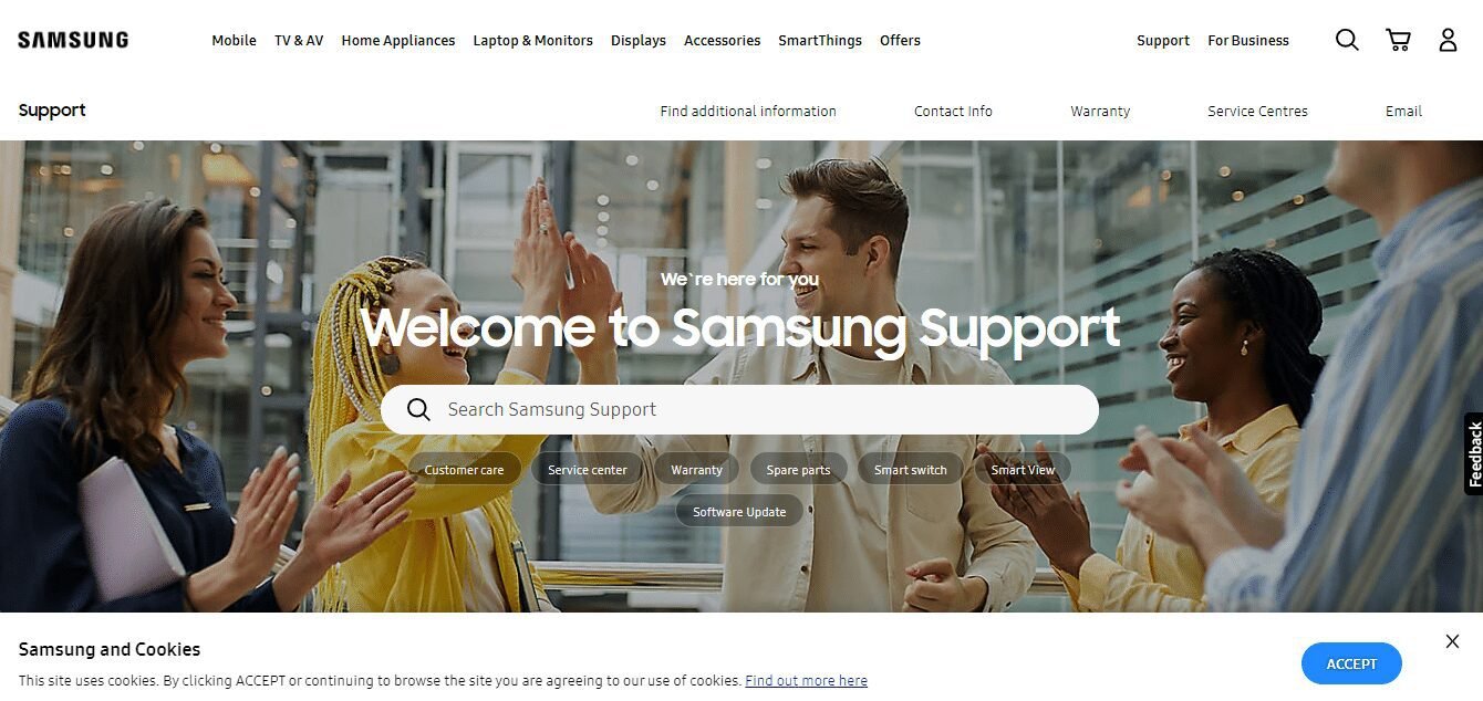 Page d'assistance Samsung.  Top 10 des solutions pour réparer les appels WiFi ne fonctionnant pas sur Android