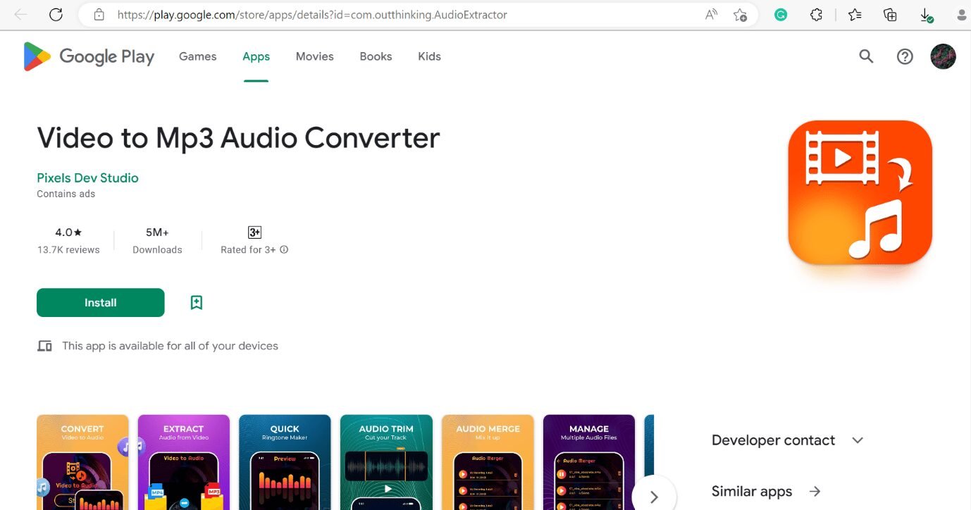 Convertisseur Audio Vidéo en MP3